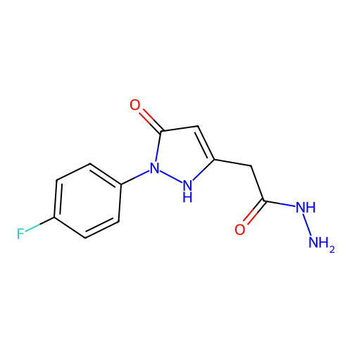 2-[1-(4-fluorophenyl)-5-oxo-2,5-dihydro-1H-pyrazol-3-yl]acetohydrazide structure