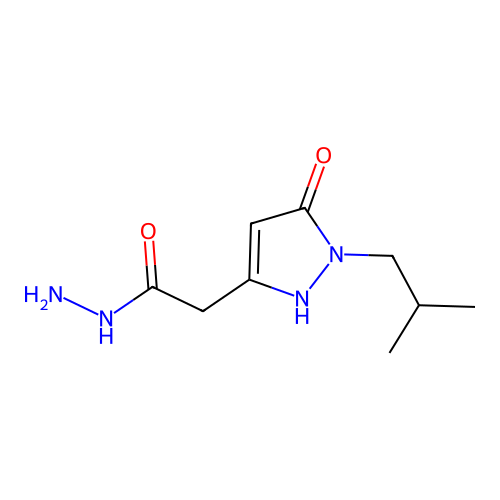 2-[1-(2-methylpropyl)-5-oxo-2,5-dihydro-1H-pyrazol-3-yl]acetohydrazide structure