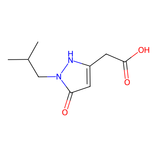 2-(1-(2-methylpropyl)-5-oxo-2,5-dihydro-1H-pyrazol-3-yl)acetic acid structure