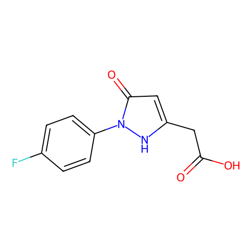 2-[1-(4-fluorophenyl)-5-oxo-2,5-dihydro-1H-pyrazol-3-yl]acetic acid structure