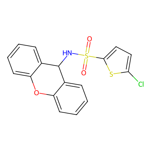 5-chloro-N-(9H-xanthen-9-yl)thiophene-2-sulfonamide structure