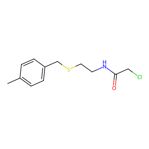 2-chloro-N-(2-{[(4-methylphenyl)methyl]sulfanyl}ethyl)acetamide structure