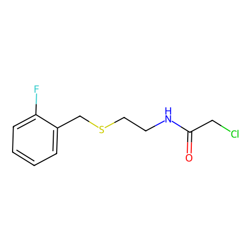 2-chloro-N-(2-{[(2-fluorophenyl)methyl]sulfanyl}ethyl)acetamide structure
