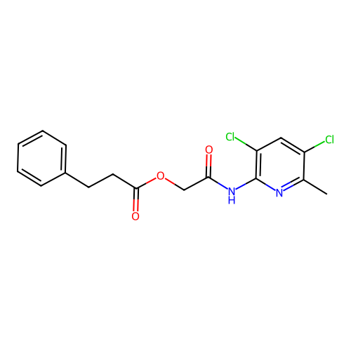 [2-[(3,5-Dichloro-6-methylpyridin-2-yl)amino]-2-oxoethyl] 3-phenylpropanoate structure