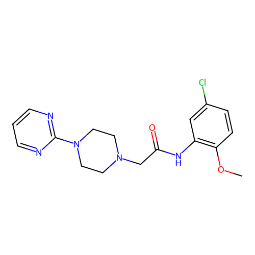 N-(5-chloro-2-methoxyphenyl)-2-(4-pyrimidin-2-ylpiperazin-1-yl)acetamide structure