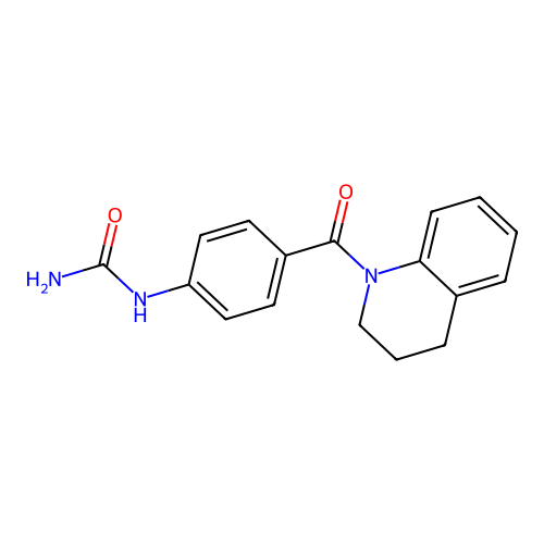N-[4-[(3,4-Dihydro-1(2H)-quinolinyl)carbonyl]phenyl]urea structure