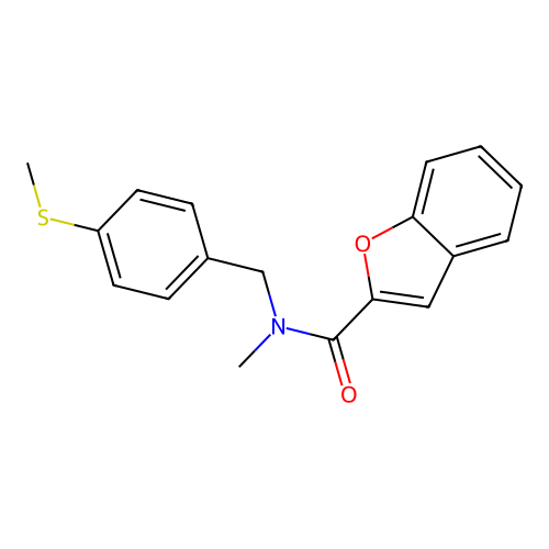 N-methyl-N-[(4-methylsulfanylphenyl)methyl]-1-benzofuran-2-carboxamide structure