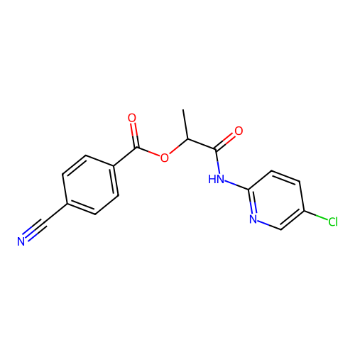 [1-[(5-Chloropyridin-2-yl)amino]-1-oxopropan-2-yl] 4-cyanobenzoate structure
