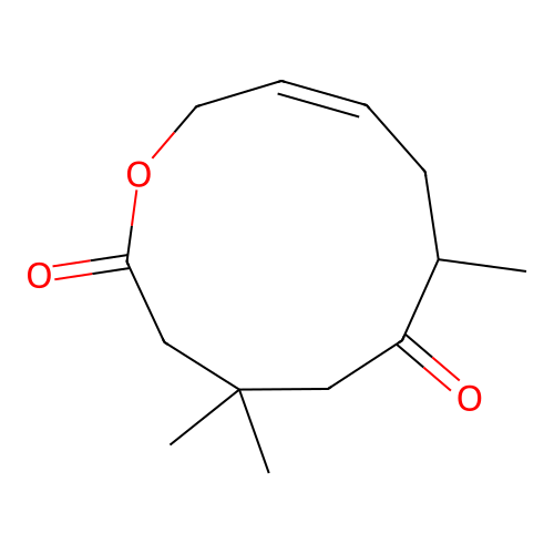 4,4,7-Trimethyl-1-oxacycloundec-9-ene-2,6-dione structure