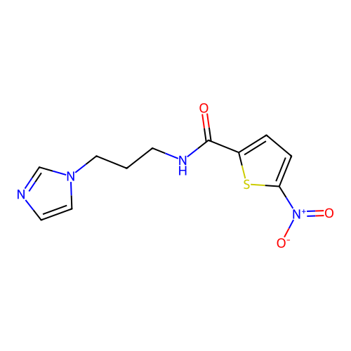 N-[3-(1H-imidazol-1-yl)propyl]-5-nitrothiophene-2-carboxamide structure