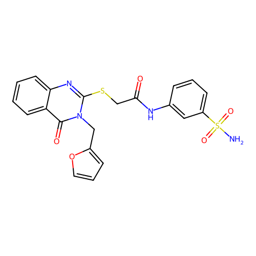 2-[3-(furan-2-ylmethyl)-4-oxoquinazolin-2-yl]sulfanyl-N-(3-sulfamoylphenyl)acetamide structure