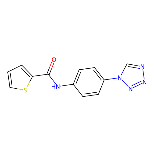 N-[4-(tetrazol-1-yl)phenyl]thiophene-2-carboxamide structure
