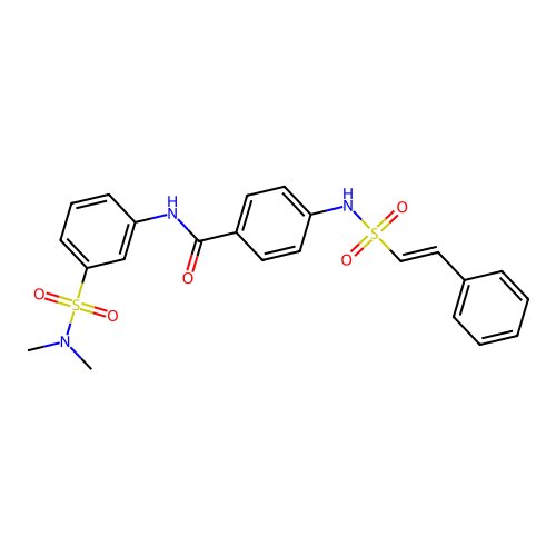 N-[3-(dimethylsulfamoyl)phenyl]-4-(2-phenylethenesulfonamido)benzamide structure