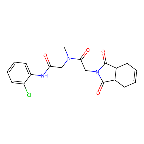 N-[2-(2-chloroanilino)-2-oxoethyl]-2-(1,3-dioxo-3a,4,7,7a-tetrahydroisoindol-2-yl)-N-methylacetamide structure