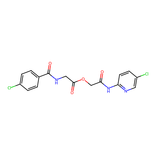 [2-[(5-Chloropyridin-2-yl)amino]-2-oxoethyl] 2-[(4-chlorobenzoyl)amino]acetate structure