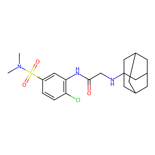2-(Adamantan-1-ylamino)-N-(2-chloro-5-(N,N-dimethylsulfamoyl)phenyl)acetamide structure