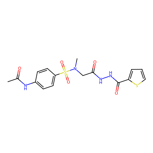 N-[4-[methyl-[2-oxo-2-[2-(thiophene-2-carbonyl)hydrazinyl]ethyl]sulfamoyl]phenyl]acetamide structure