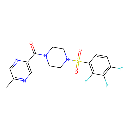 (5-methylpyrazin-2-yl)-[4-(2,3,4-trifluorophenyl)sulfonylpiperazin-1-yl]methanone structure