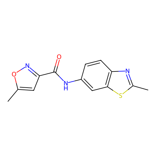5-methyl-N-(2-methyl-1,3-benzothiazol-6-yl)-1,2-oxazole-3-carboxamide structure