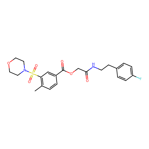 [2-[2-(4-fluorophenyl)ethylamino]-2-oxoethyl] 4-methyl-3-morpholin-4-ylsulfonylbenzoate structure