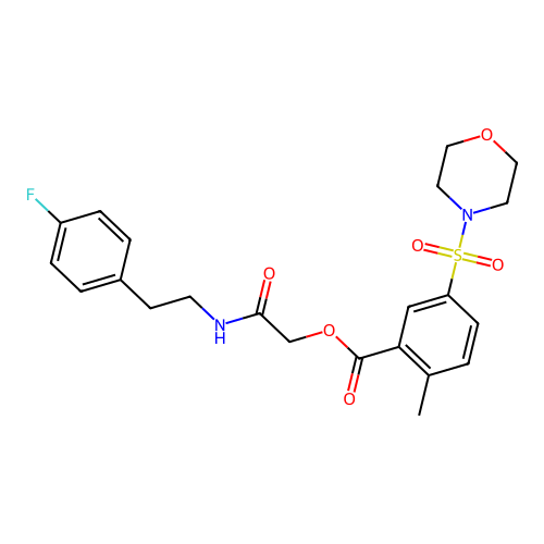 [2-[2-(4-fluorophenyl)ethylamino]-2-oxoethyl] 2-methyl-5-morpholin-4-ylsulfonylbenzoate structure