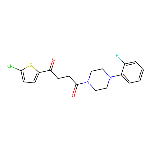 1-(5-Chlorothiophen-2-yl)-4-[4-(2-fluorophenyl)piperazin-1-yl]butane-1,4-dione structure