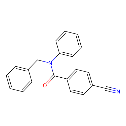N-benzyl-4-cyano-N-phenylbenzamide structure