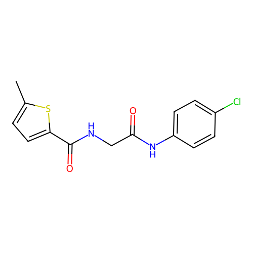 N-[2-(4-chloroanilino)-2-oxoethyl]-5-methylthiophene-2-carboxamide structure