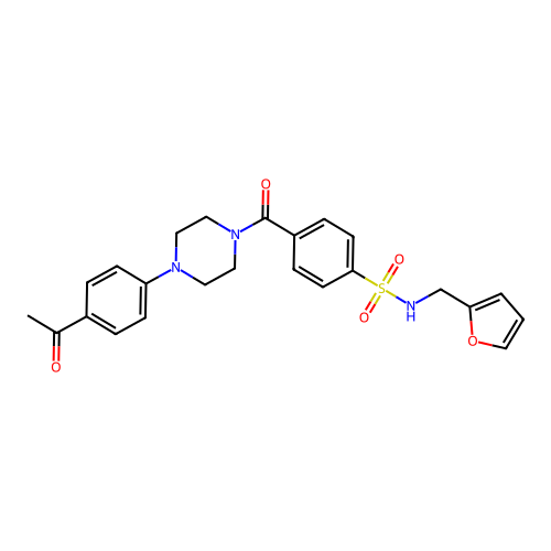 4-[4-(4-acetylphenyl)piperazine-1-carbonyl]-N-(furan-2-ylmethyl)benzenesulfonamide structure