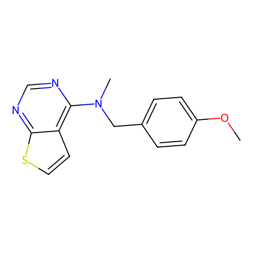 N-[(4-methoxyphenyl)methyl]-N-methylthieno[2,3-d]pyrimidin-4-amine structure