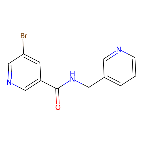 5-bromo-N-(pyridin-3-ylmethyl)pyridine-3-carboxamide structure