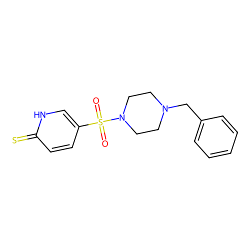 5-((4-(Phenylmethyl)-1-piperazinyl)sulfonyl)-2(1H)-pyridinethione structure