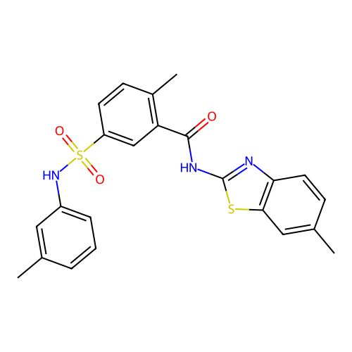 2-methyl-N-(6-methyl-1,3-benzothiazol-2-yl)-5-[(3-methylphenyl)sulfamoyl]benzamide structure