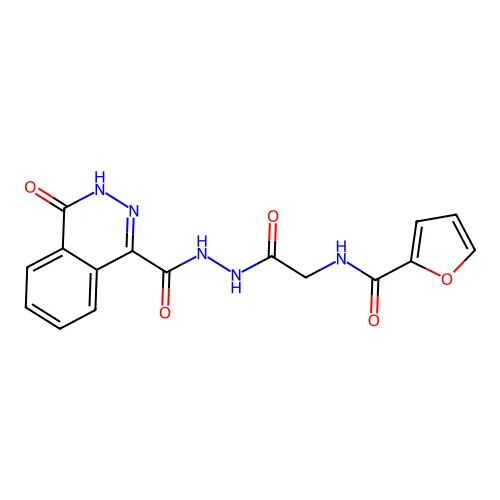 N-[2-氧代-2-[2-(4-氧代-3H-酞嗪-1-羰基)肼基]乙基]呋喃-2-甲酰胺 structure