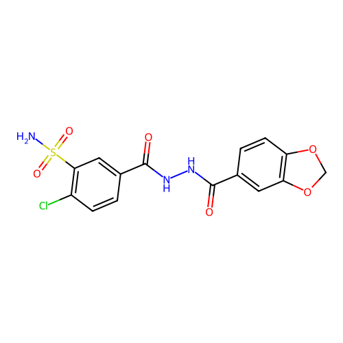 5-[(1,3-Benzodioxole-5-carbonylamino)carbamoyl]-2-chlorobenzenesulfonamide structure