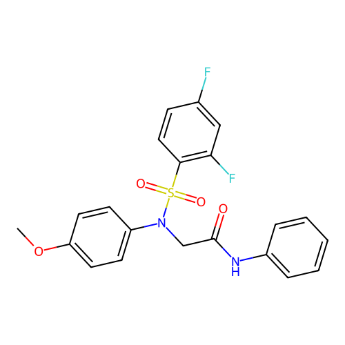 2-((2,4-Difluoro-N-(4-methoxyphenyl)phenyl)sulfonamido)-N-phenylacetamide structure