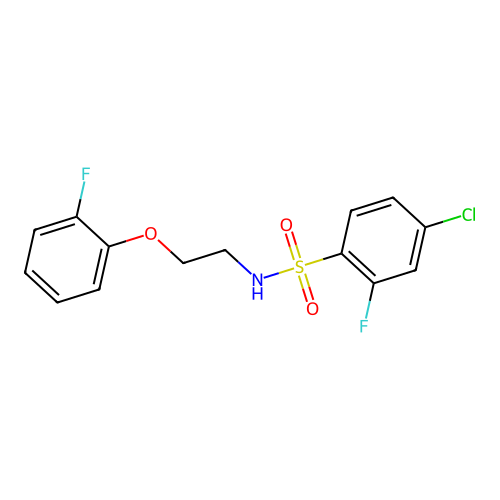 4-chloro-2-fluoro-N-[2-(2-fluorophenoxy)ethyl]benzenesulfonamide structure