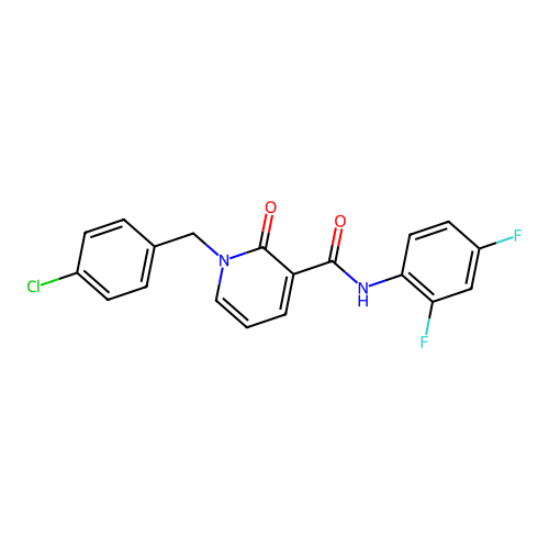 1-[(4-chlorophenyl)methyl]-N-(2,4-difluorophenyl)-2-oxopyridine-3-carboxamide structure
