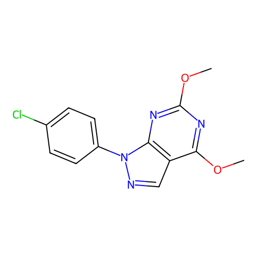 1-(4-Chlorophenyl)-4,6-dimethoxypyrazolo[3,4-d]pyrimidine structure