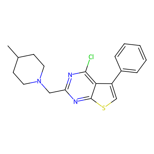 4-Chloro-2-[(4-methylpiperidin-1-yl)methyl]-5-phenylthieno[2,3-d]pyrimidine structure