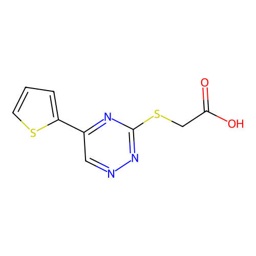 2-{[5-(Thiophen-2-yl)-1,2,4-triazin-3-yl]sulfanyl}acetic acid structure
