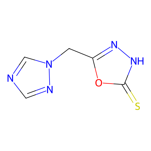 5-(1H-1,2,4-triazol-1-ylmethyl)-1,3,4-oxadiazole-2-thiol structure