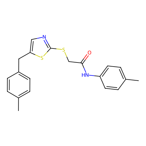 2-{[5-(4-methylbenzyl)-1,3-thiazol-2-yl]sulfanyl}-N-(4-methylphenyl)acetamide structure