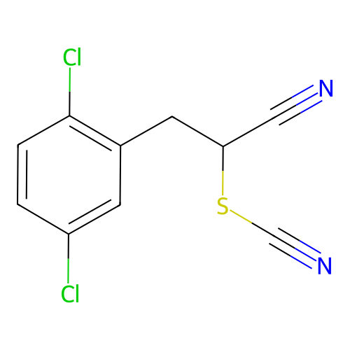1-Cyano-2-(2,5-dichlorophenyl)ethyl thiocyanate structure