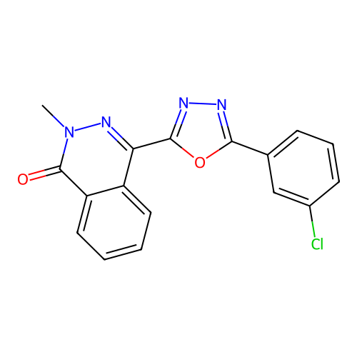 4-[5-(3-Chlorophenyl)-1,3,4-oxadiazol-2-yl]-2-methyl-1(2H)-phthalazinone structure