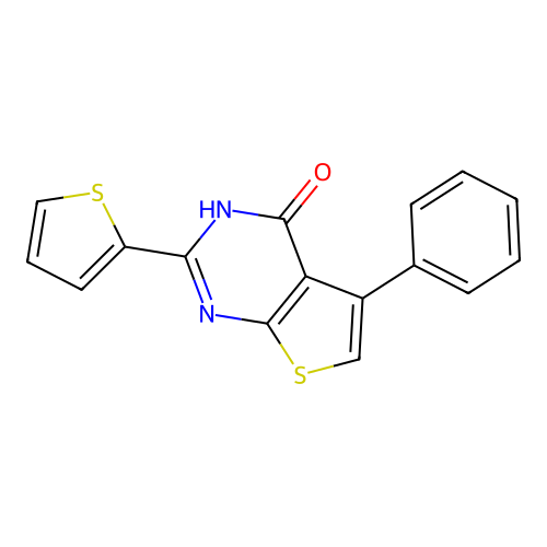 5-Phenyl-2-(2-thienyl)-3-hydrothiopheno[2,3-d]pyrimidin-4-one structure