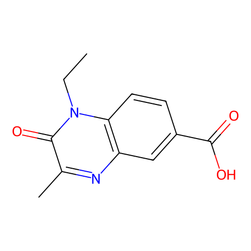 1-Ethyl-3-methyl-2-oxo-1,2-dihydroquinoxaline-6-carboxylic acid structure
