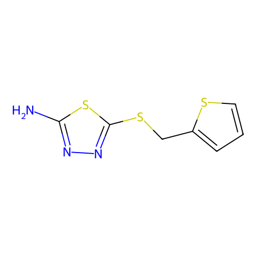 5-[(Thien-2-ylmethyl)thio]-1,3,4-thiadiazol-2-amine structure