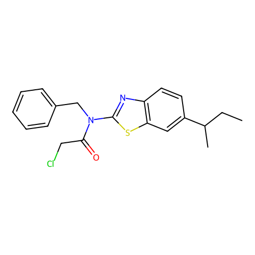 N-benzyl-N-[6-(butan-2-yl)-1,3-benzothiazol-2-yl]-2-chloroacetamide structure
