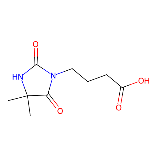 4-(4,4-Dimethyl-2,5-dioxoimidazolidin-1-yl)butanoic acid structure